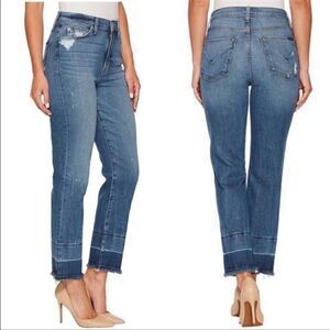 Hudson Zoeey High Rise Straight Ankle Jeans Raw Hem Fara 26
